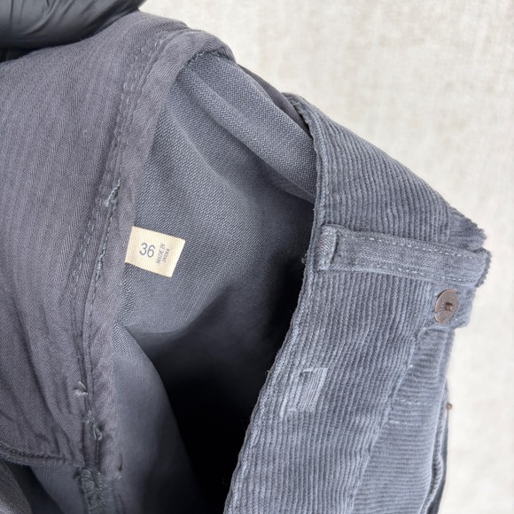 Faherty Pant Men 36x32 Gray Stretch Terry Corduroy 5 Pocket Slim Straight Preppy - Picture 8 of 15